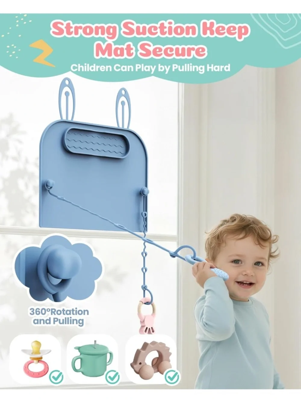 Captainbear new silicone placemat highchair new set of 4 baby , toddler